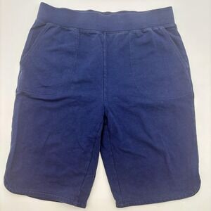 Denim & Co Active Shorts Womens XS Navy Cotton Stretch Lounge Elastic Waist